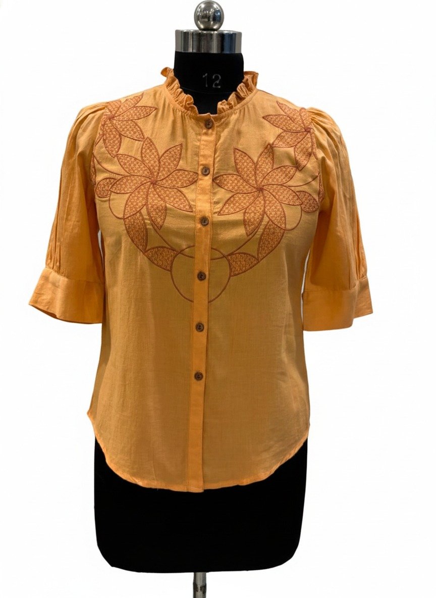 Lace trimmed summer top for export
